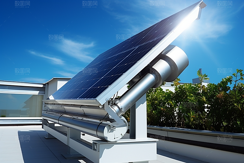 光伏太阳能板太阳能发电低碳摄影图