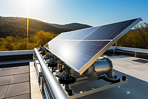 光伏太阳能板低碳清洁能源摄影图