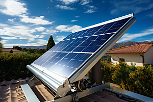 光伏太阳能板清洁能源低碳摄影图