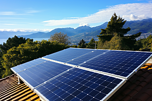 光伏太阳能板发电站低碳摄影图