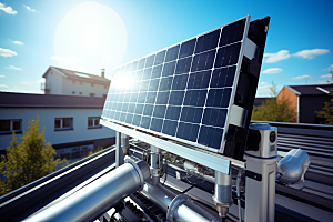 光伏太阳能板低碳发电站摄影图