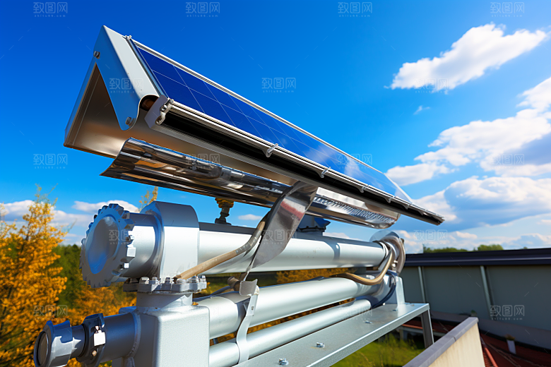 光伏太阳能板绿色高清摄影图