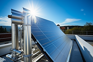 光伏太阳能板低碳发电站摄影图