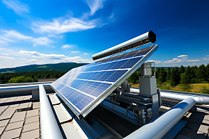 光伏太阳能板环保低碳摄影图