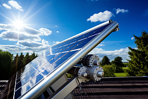 光伏太阳能板太阳能发电绿色摄影图