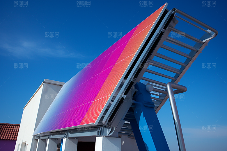 光伏太阳能板环保绿色摄影图