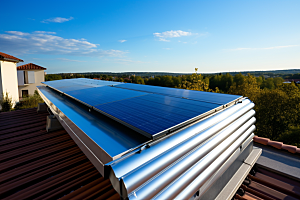 光伏太阳能板太阳能发电发电站摄影图