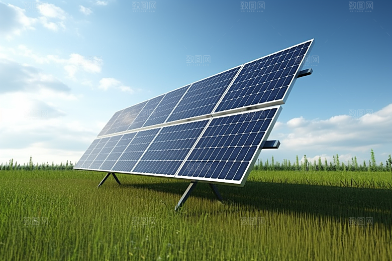 光伏太阳能板太阳能发电低碳摄影图
