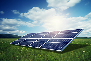 光伏太阳能板环保低碳摄影图