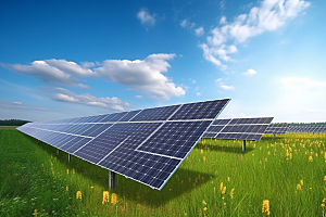 光伏太阳能板太阳能发电环保摄影图