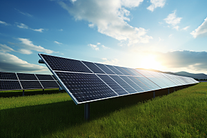 光伏太阳能板太阳能发电环保摄影图
