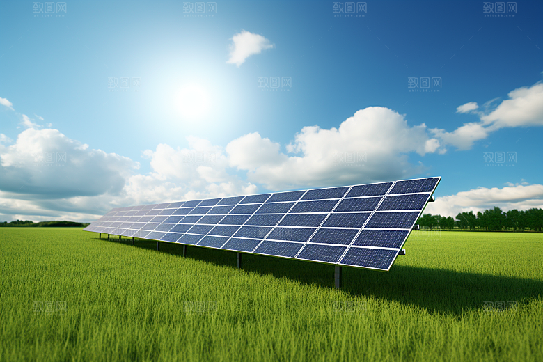 光伏太阳能板太阳能发电发电站摄影图
