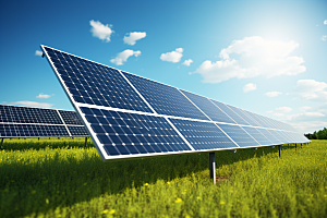 光伏太阳能板太阳能发电发电站摄影图