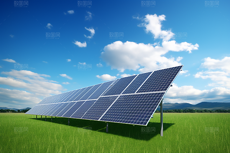 光伏太阳能板低碳高清摄影图