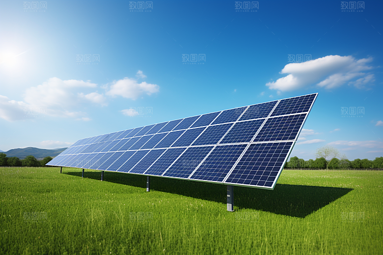 光伏太阳能板太阳能发电低碳摄影图