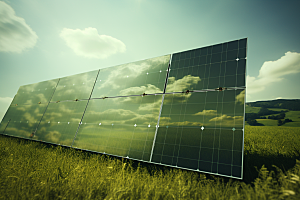 光伏太阳能板高清电能摄影图