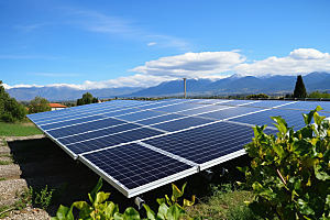 光伏太阳能板清洁能源环保摄影图
