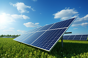 光伏太阳能板低碳太阳能发电摄影图
