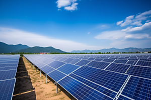 光伏太阳能板清洁能源电能摄影图