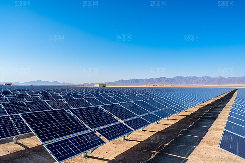 光伏太阳能板太阳能发电低碳摄影图