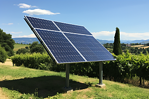 光伏太阳能板电能发电站摄影图