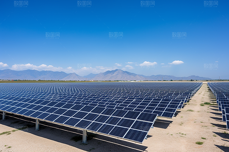 光伏太阳能板太阳能发电低碳摄影图