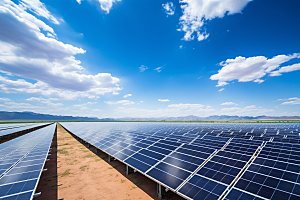 光伏太阳能板清洁能源环保摄影图