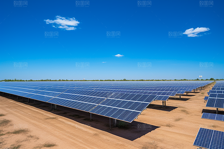 光伏太阳能板环保发电站摄影图
