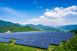 光伏太阳能板清洁能源高清摄影图