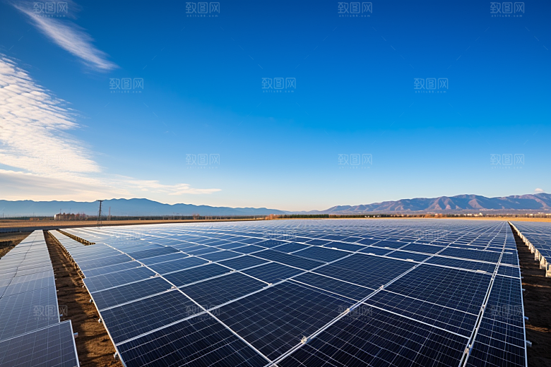 光伏太阳能板太阳能发电发电站摄影图