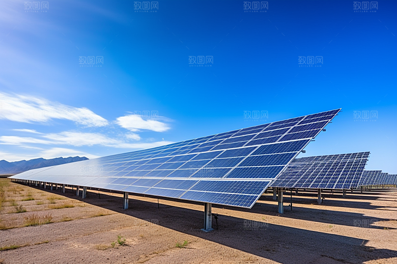 光伏太阳能板电能清洁能源摄影图