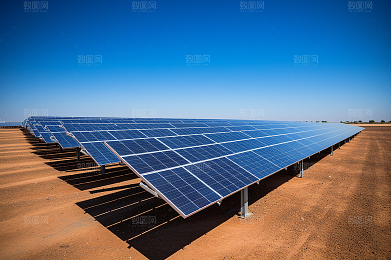 光伏太阳能板太阳能发电清洁能源摄影图