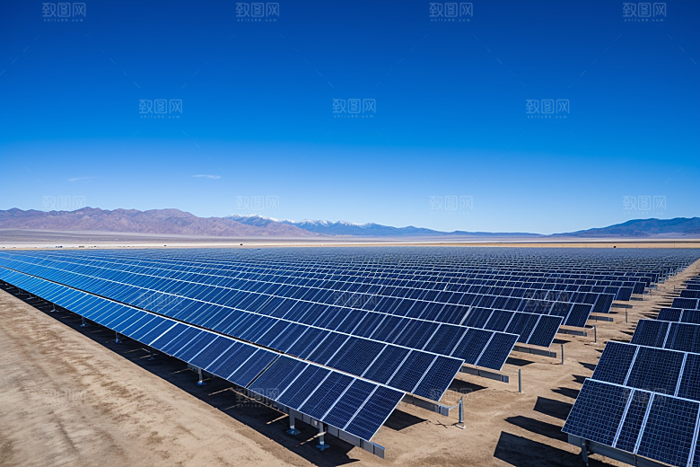 光伏太阳能板绿色高清摄影图
