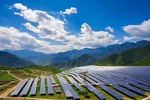光伏太阳能板环保清洁能源摄影图