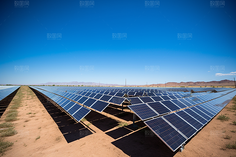 光伏太阳能板太阳能发电发电站摄影图