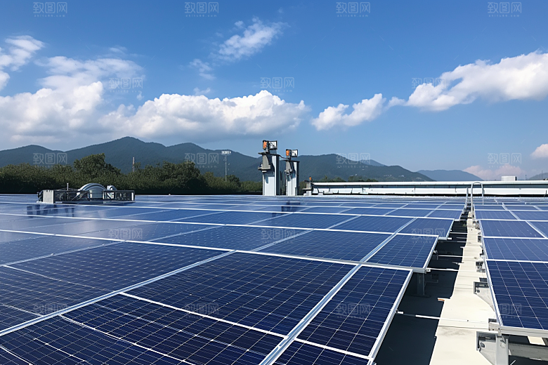 光伏太阳能板环保清洁能源摄影图