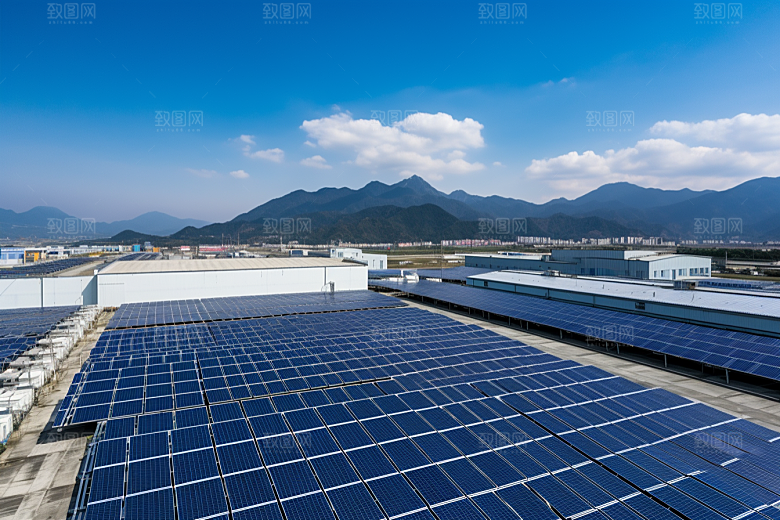 光伏太阳能板环保清洁能源摄影图