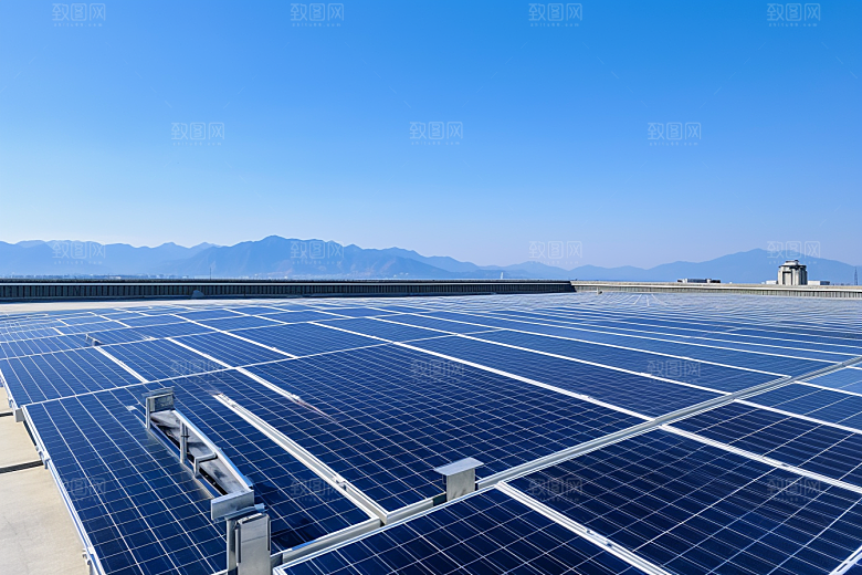 光伏太阳能板太阳能发电低碳摄影图