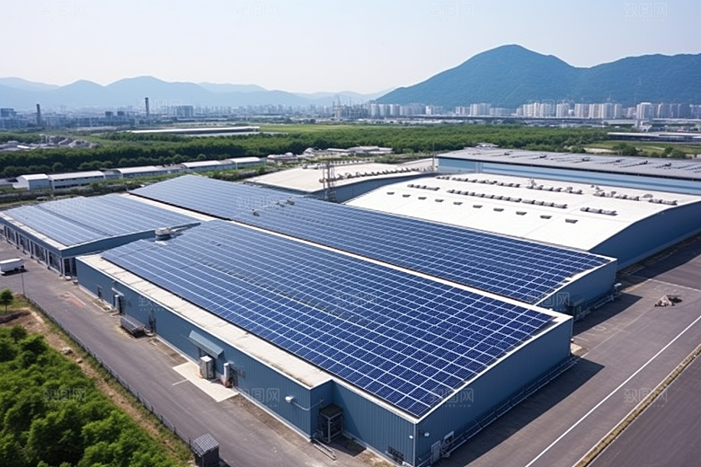 光伏太阳能板电能太阳能发电摄影图