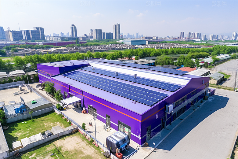 光伏太阳能板清洁能源发电站摄影图