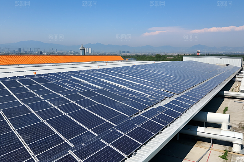 光伏太阳能板太阳能发电清洁能源摄影图