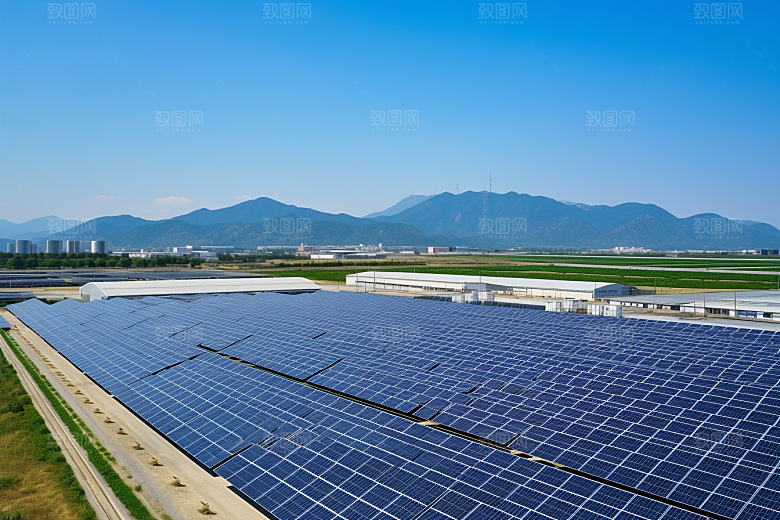 光伏太阳能板环保高清摄影图
