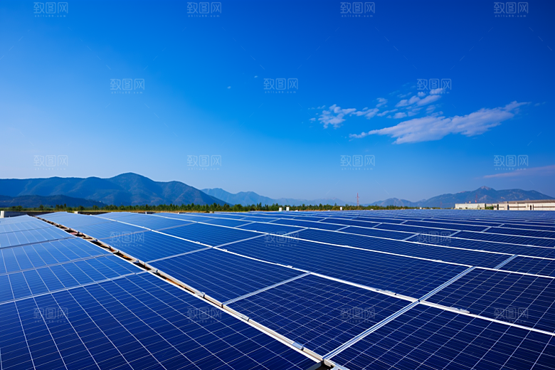 光伏太阳能板环保高清摄影图