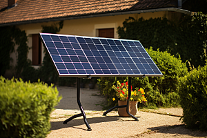 光伏太阳能板环保绿色摄影图