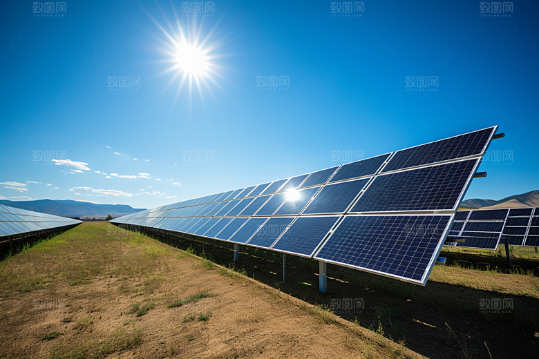 光伏太阳能板太阳能发电低碳摄影图