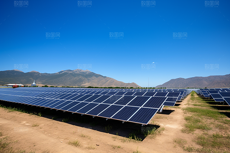 光伏太阳能板环保绿色摄影图