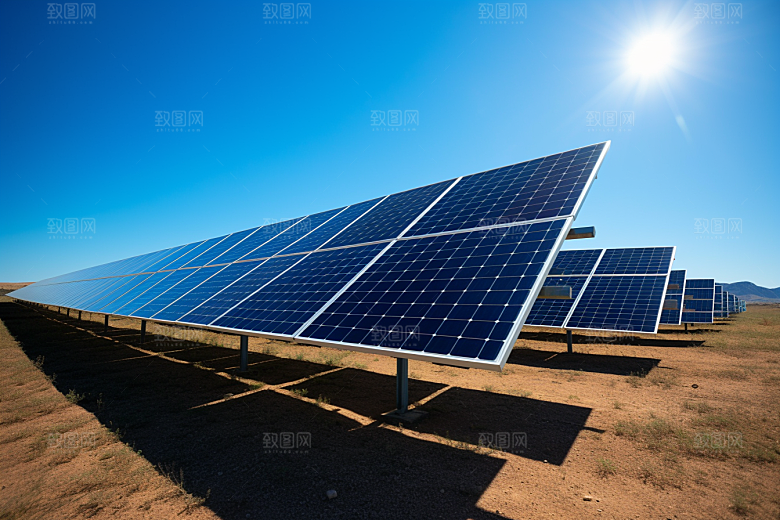 光伏太阳能板太阳能发电环保摄影图