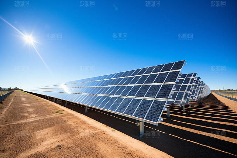 光伏太阳能板电能清洁能源摄影图