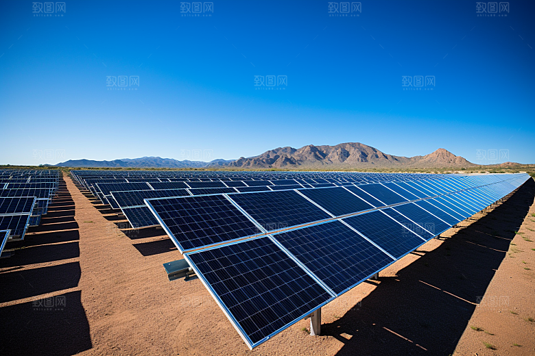 光伏太阳能板太阳能发电发电站摄影图