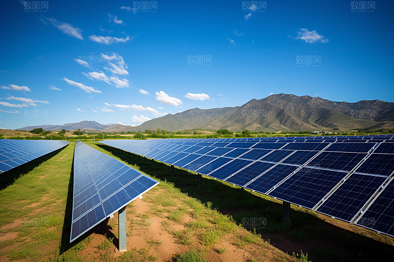 光伏太阳能板低碳太阳能发电摄影图
